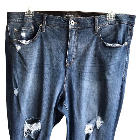 Torrid Sky High Skinny Jeans Distressed High Rise Stretch Premium Denim Size 22R - Picture 6 of 16